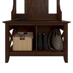 Porte-manteau avec banc de rangement à chaussures, motif en X, pour 1 personne