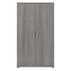 Meuble de rangement haut avec portes et étagères – Gris tempête / Blanc / Gris platine