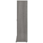 Meuble de rangement haut avec portes et étagères – Gris tempête / Blanc / Gris platine