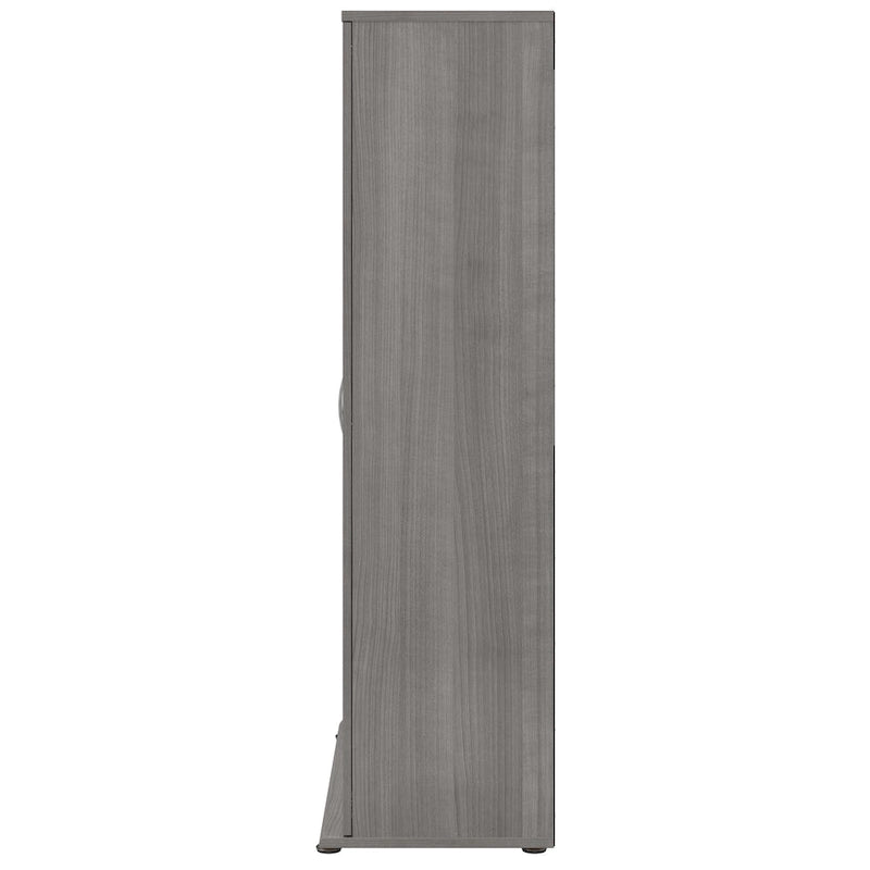 Meuble de rangement haut avec portes et étagères – Gris tempête / Blanc / Gris platine