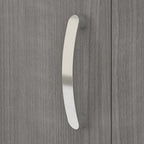 Meuble de rangement haut avec portes et étagères – Gris tempête / Blanc / Gris platine