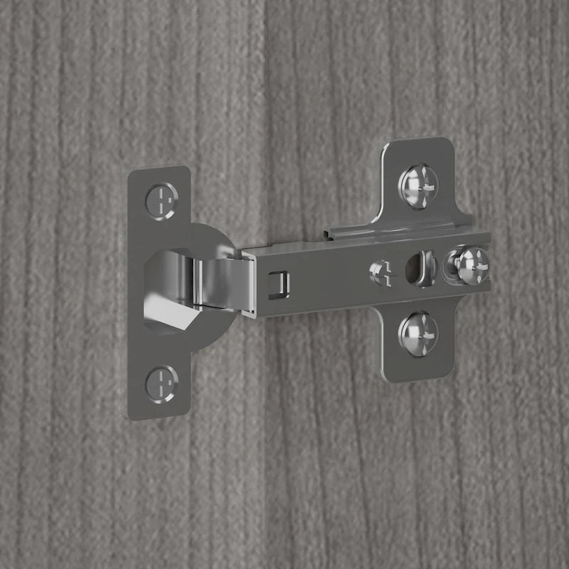 Meuble de rangement haut avec portes et étagères – Gris tempête / Blanc / Gris platine