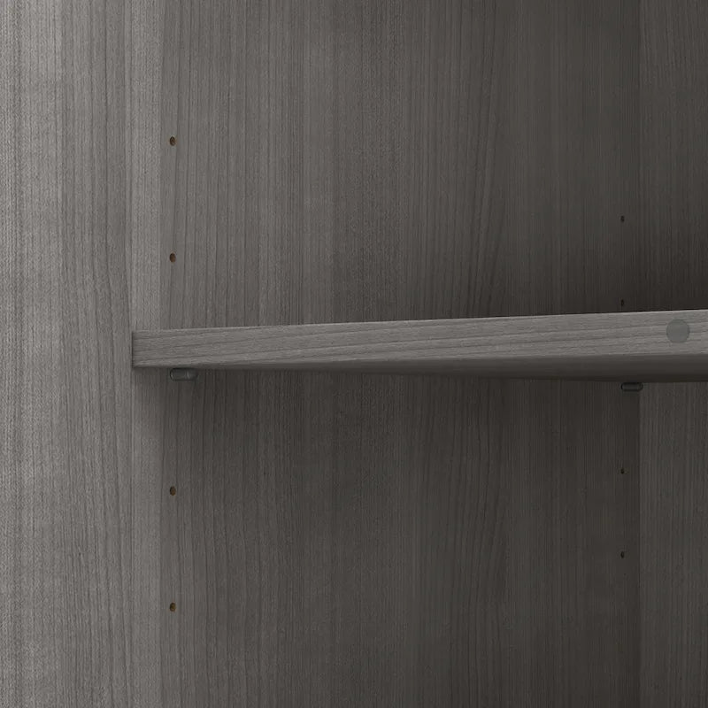 Meuble de rangement haut avec portes et étagères – Gris tempête / Blanc / Gris platine