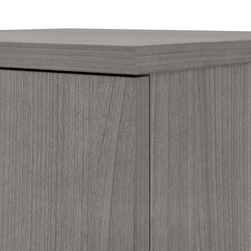 Meuble de rangement haut avec portes et étagères – Gris tempête / Blanc / Gris platine