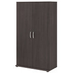 Meuble de rangement haut avec portes et étagères – Gris tempête / Blanc / Gris platine