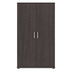 Meuble de rangement haut avec portes et étagères – Gris tempête / Blanc / Gris platine