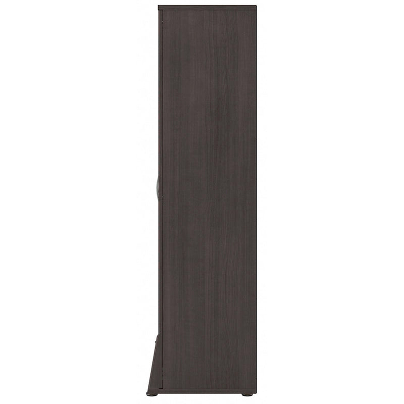 Meuble de rangement haut avec portes et étagères – Gris tempête / Blanc / Gris platine