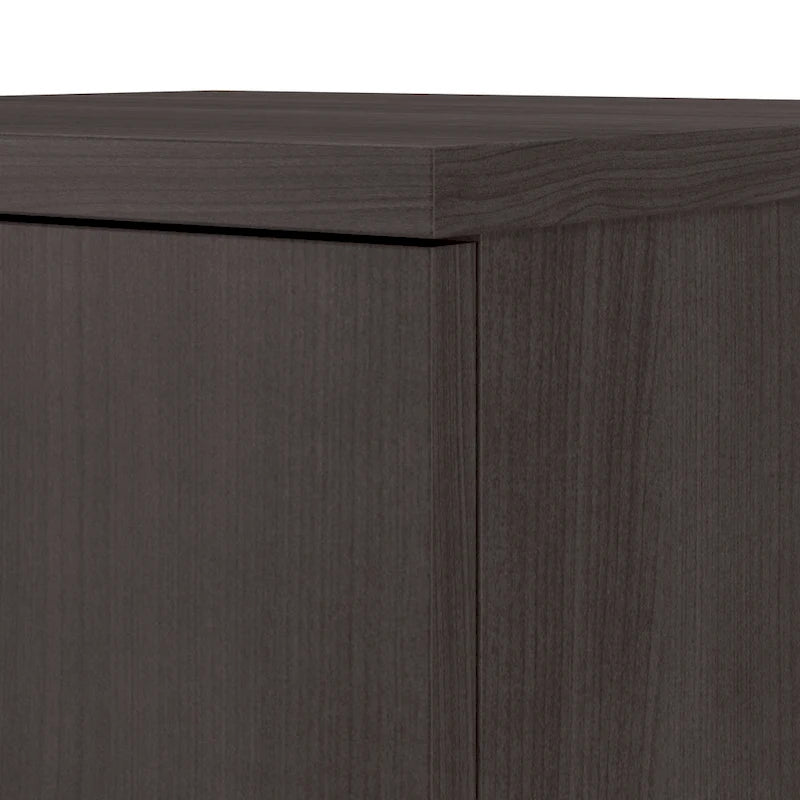 Meuble de rangement haut avec portes et étagères – Gris tempête / Blanc / Gris platine