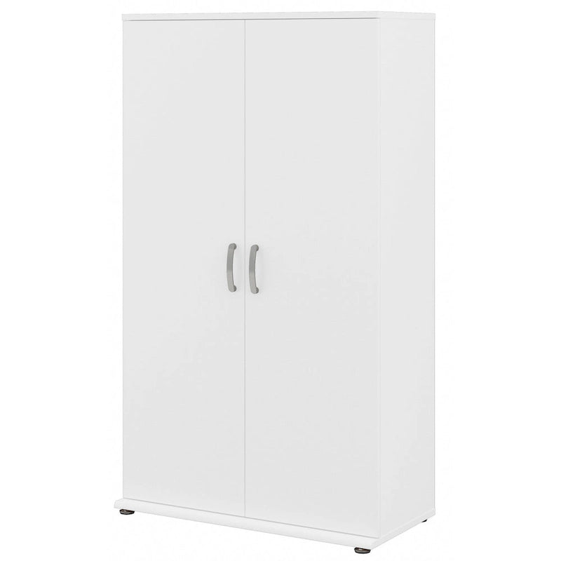 Meuble de rangement haut avec portes et étagères – Gris tempête / Blanc / Gris platine