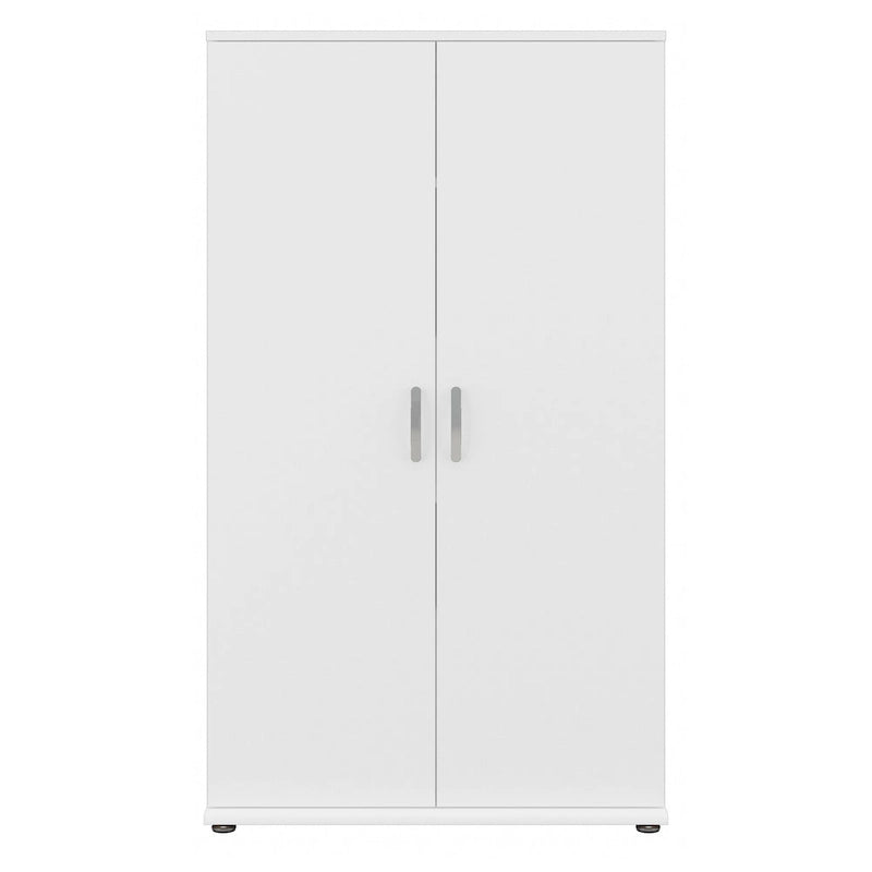 Meuble de rangement haut avec portes et étagères – Gris tempête / Blanc / Gris platine