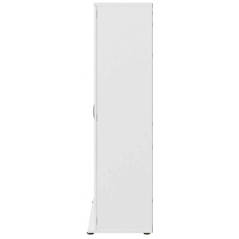 Meuble de rangement haut avec portes et étagères – Gris tempête / Blanc / Gris platine