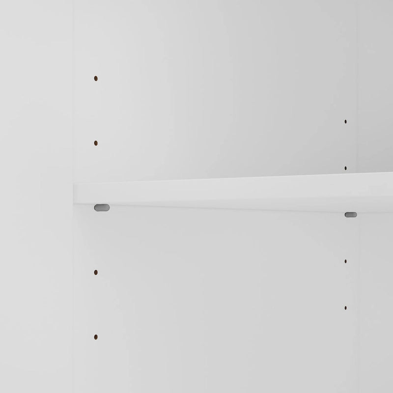 Meuble de rangement haut avec portes et étagères – Gris tempête / Blanc / Gris platine