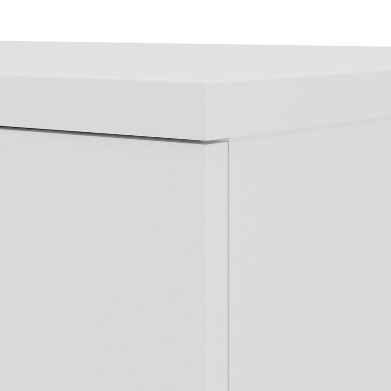 Meuble de rangement haut avec portes et étagères – Gris tempête / Blanc / Gris platine