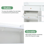 Meuble à chaussures rabattable blanc/noir, organisateur de rangement à 6 tiroirs et 2 niveaux, assemblage par 2 personnes
