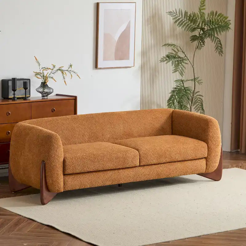 Canapé 3 places Boucle – Blanc / Caramel / Bleu marine / Amande / Vert olive