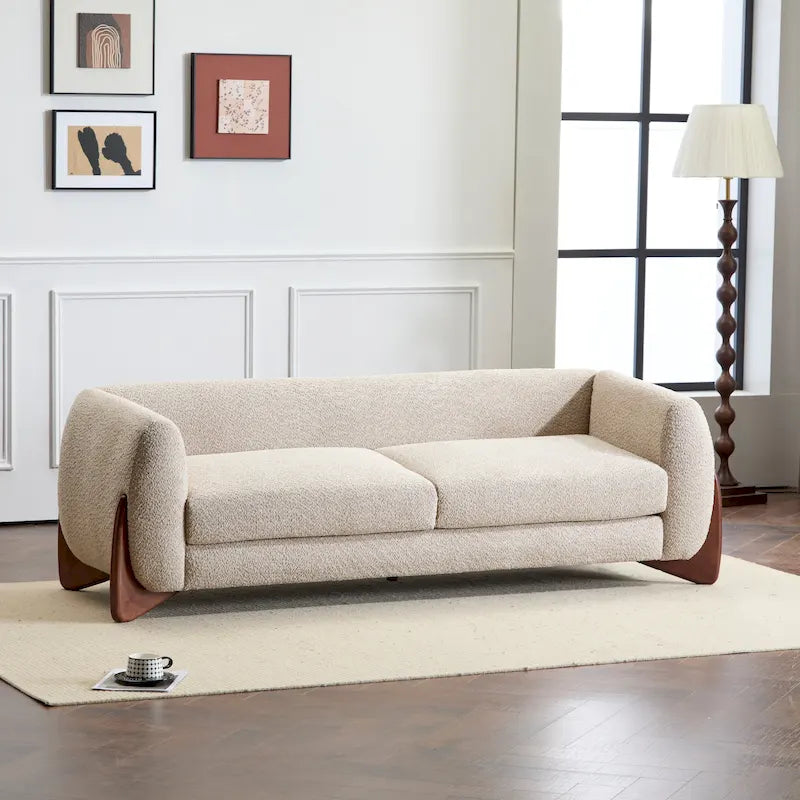 Canapé 3 places Boucle – Blanc / Caramel / Bleu marine / Amande / Vert olive