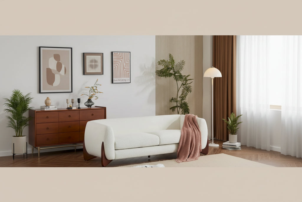 Alma Upholstered Boucle 3-Seat Sofa by Christopher Knight Home