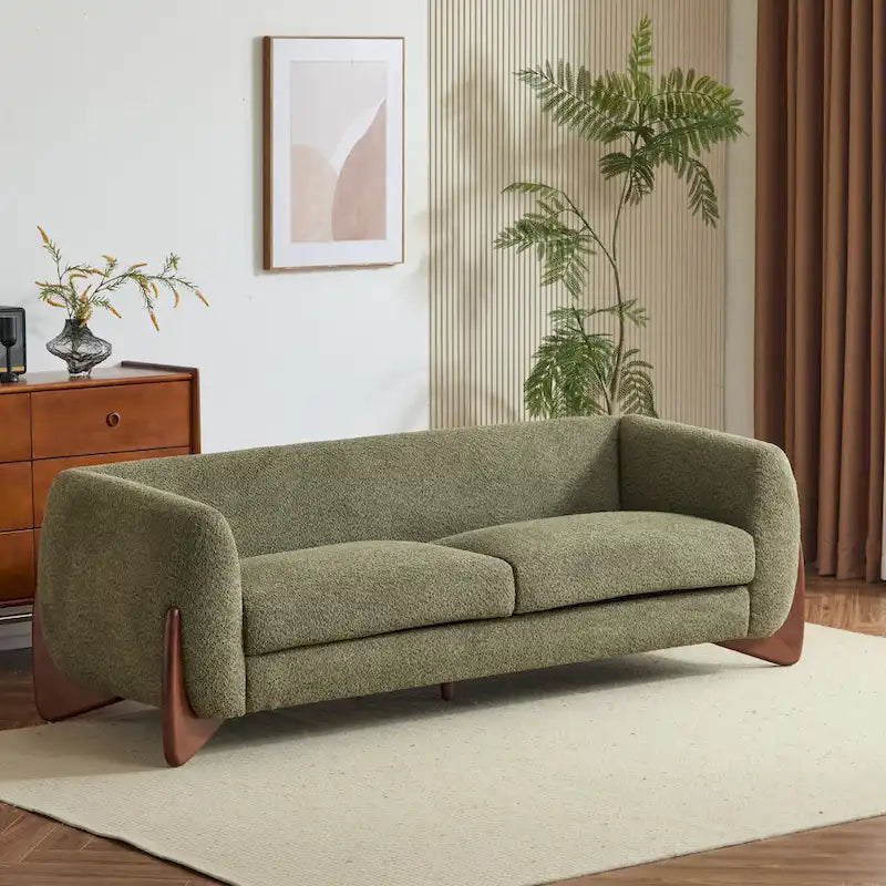 Canapé 3 places Boucle – Blanc / Caramel / Bleu marine / Amande / Vert olive