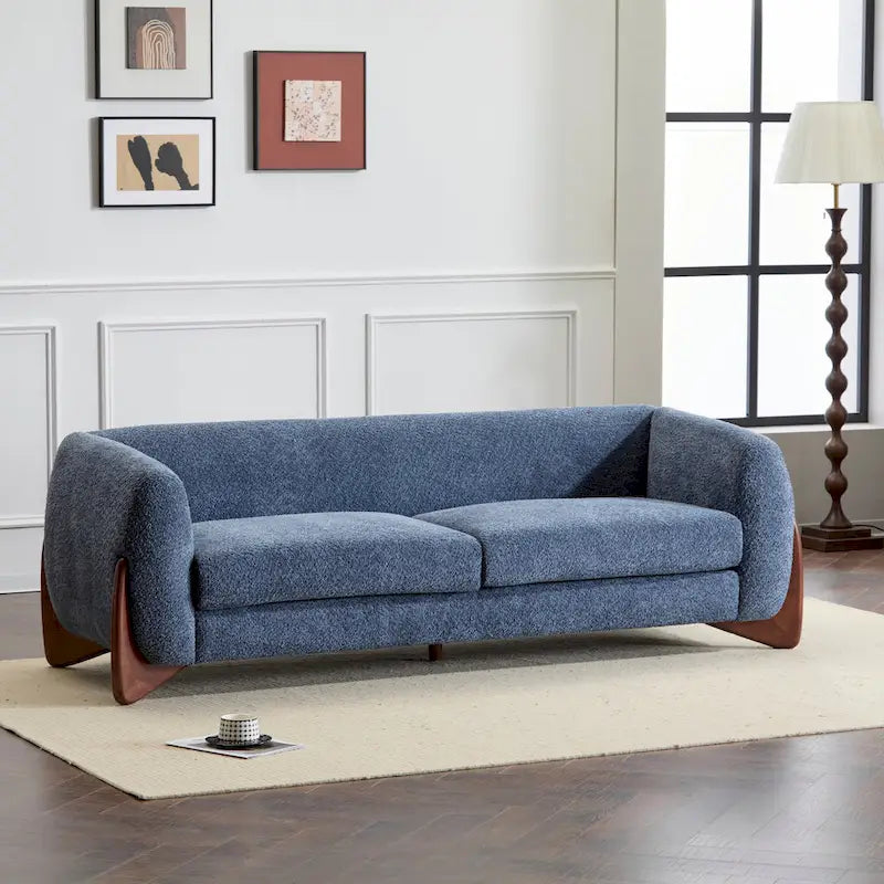 Canapé 3 places Boucle – Blanc / Caramel / Bleu marine / Amande / Vert olive