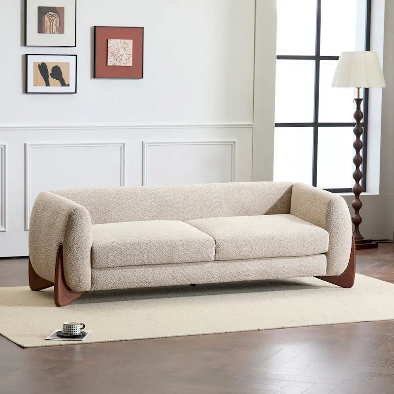 Canapé 3 places Boucle – Blanc / Caramel / Bleu marine / Amande / Vert olive