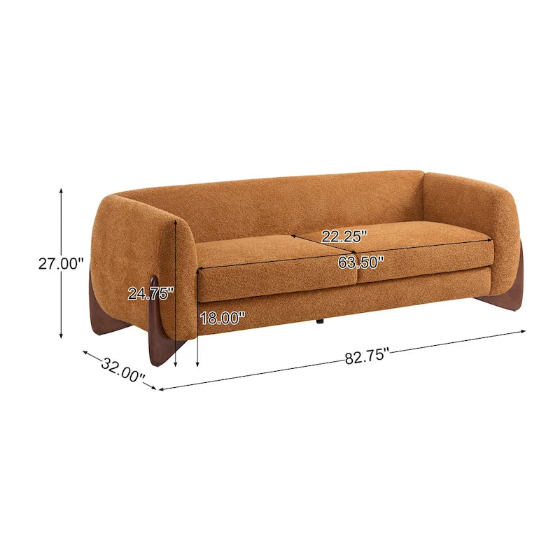 Canapé 3 places Boucle – Blanc / Caramel / Bleu marine / Amande / Vert olive