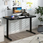 Bureau électrique assis-debout avec tiroir, coloris noir/blanc, réglable en hauteur, une place, 122 x 61 cm
