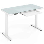 Bureau électrique assis-debout avec tiroir, coloris noir/blanc, réglable en hauteur, une place, 122 x 61 cm