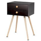 Table de chevet à 2 tiroirs Espresso, style Mid-Century, simple
