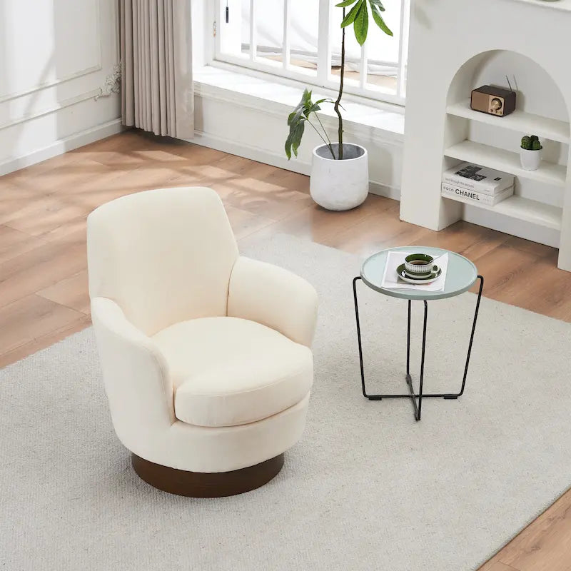 Fauteuil pivotant – Beige / Gris foncé / Marron / Bleu / Gris, une place