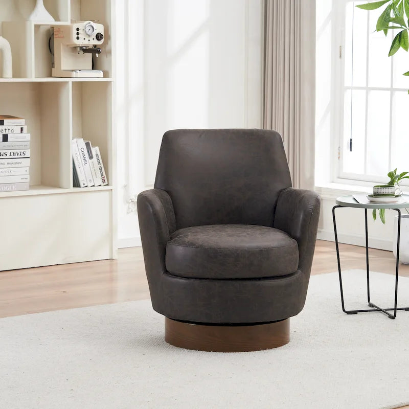 Fauteuil pivotant – Beige / Gris foncé / Marron / Bleu / Gris, une place