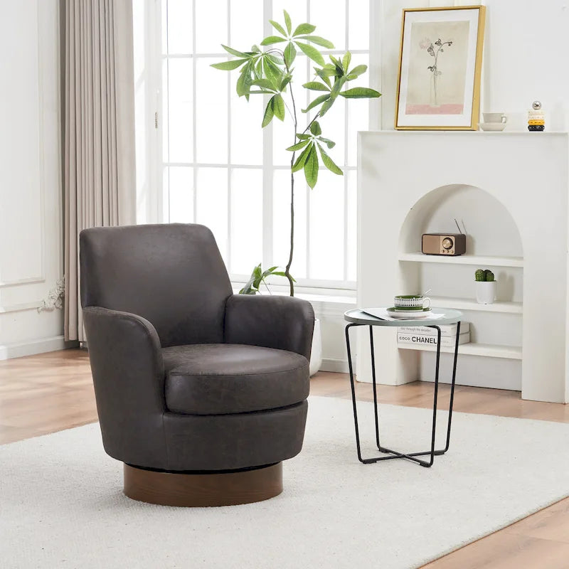 Fauteuil pivotant – Beige / Gris foncé / Marron / Bleu / Gris, une place