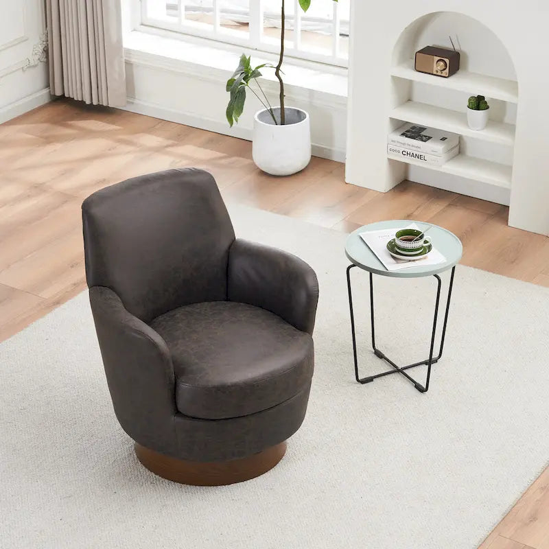 Fauteuil pivotant – Beige / Gris foncé / Marron / Bleu / Gris, une place