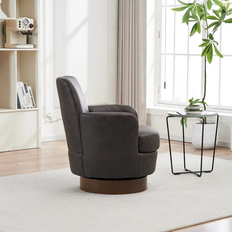 Fauteuil pivotant – Beige / Gris foncé / Marron / Bleu / Gris, une place