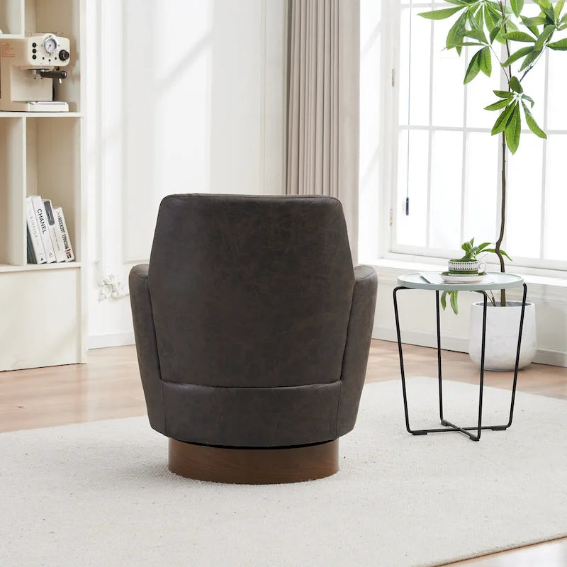 Fauteuil pivotant – Beige / Gris foncé / Marron / Bleu / Gris, une place