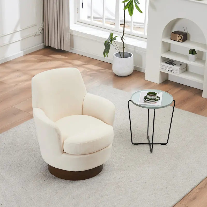 Fauteuil pivotant – Beige / Gris foncé / Marron / Bleu / Gris, une place
