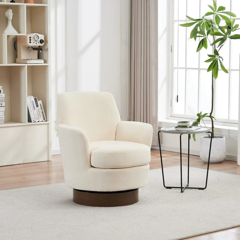 Fauteuil pivotant – Beige / Gris foncé / Marron / Bleu / Gris, une place