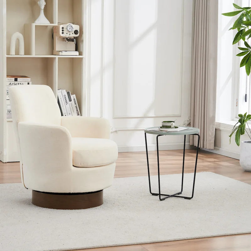 Fauteuil pivotant – Beige / Gris foncé / Marron / Bleu / Gris, une place