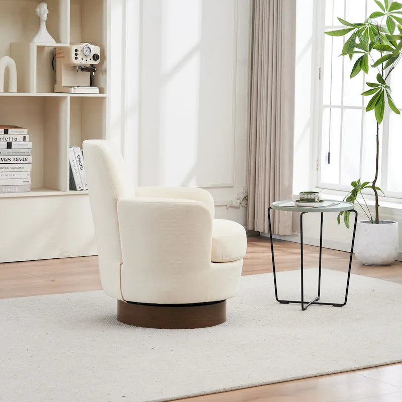 Fauteuil pivotant – Beige / Gris foncé / Marron / Bleu / Gris, une place