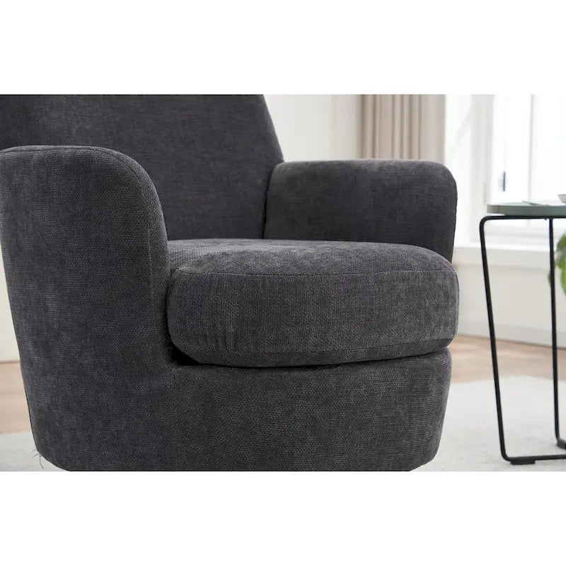 Fauteuil pivotant – Beige / Gris foncé / Marron / Bleu / Gris, une place