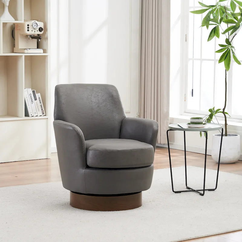 Fauteuil pivotant – Beige / Gris foncé / Marron / Bleu / Gris, une place