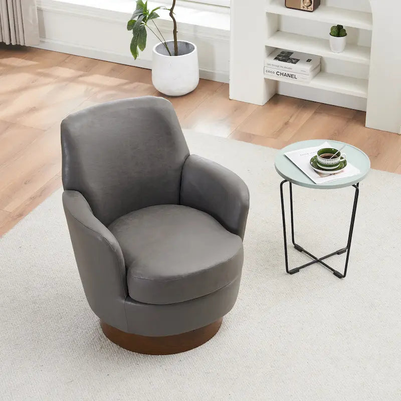 Fauteuil pivotant – Beige / Gris foncé / Marron / Bleu / Gris, une place