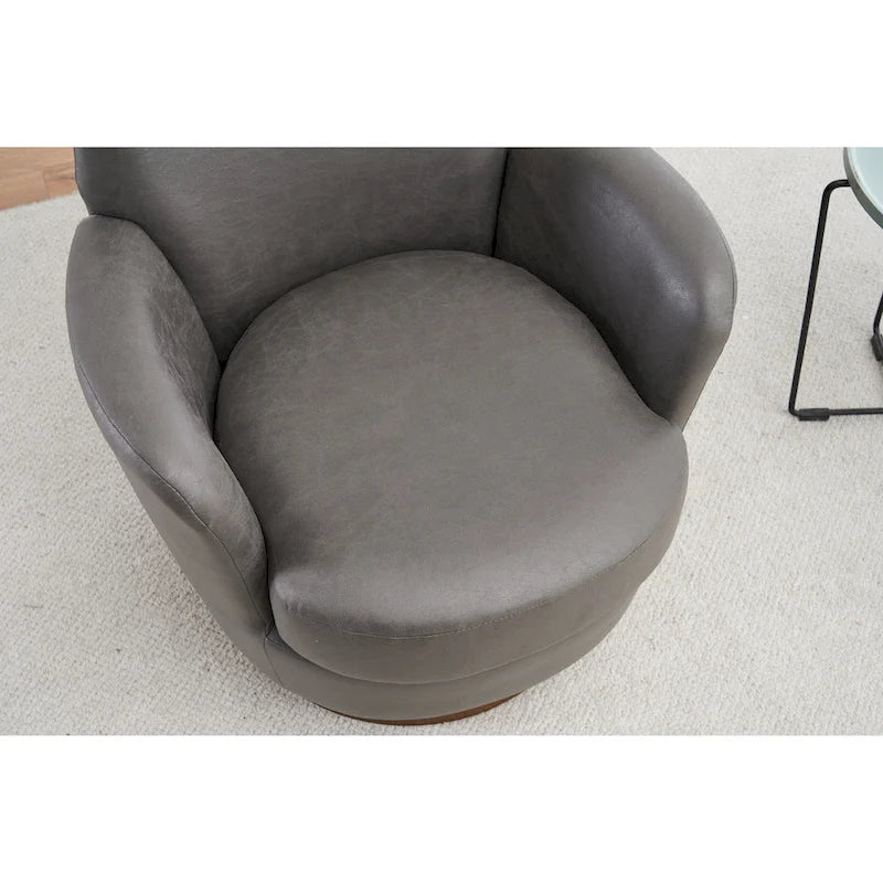 Fauteuil pivotant – Beige / Gris foncé / Marron / Bleu / Gris, une place