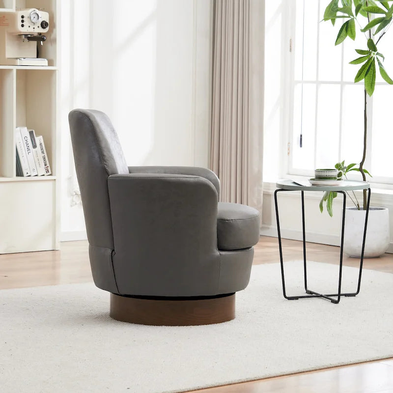Fauteuil pivotant – Beige / Gris foncé / Marron / Bleu / Gris, une place