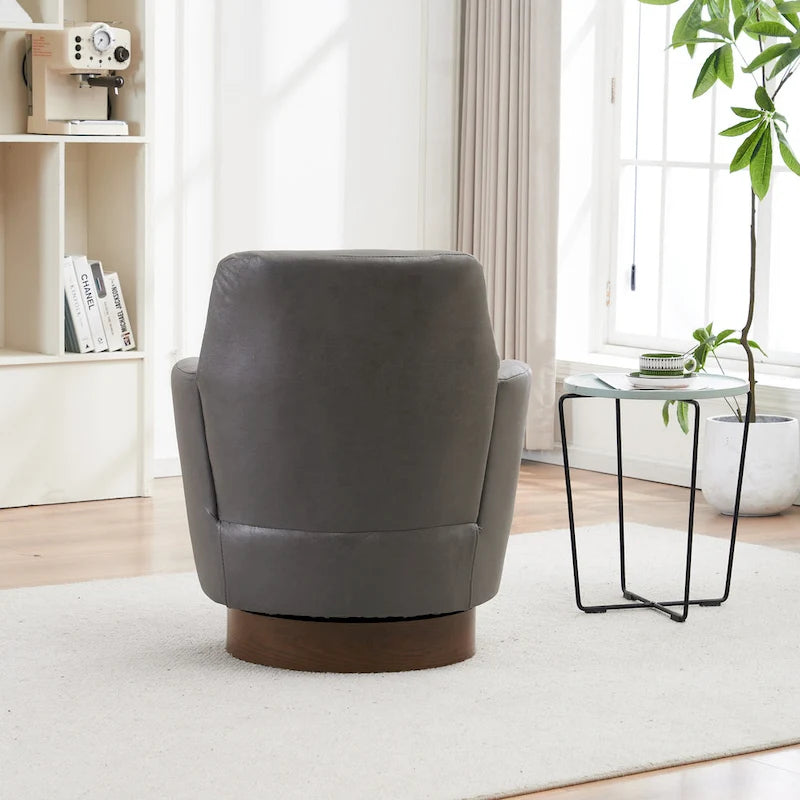 Fauteuil pivotant – Beige / Gris foncé / Marron / Bleu / Gris, une place