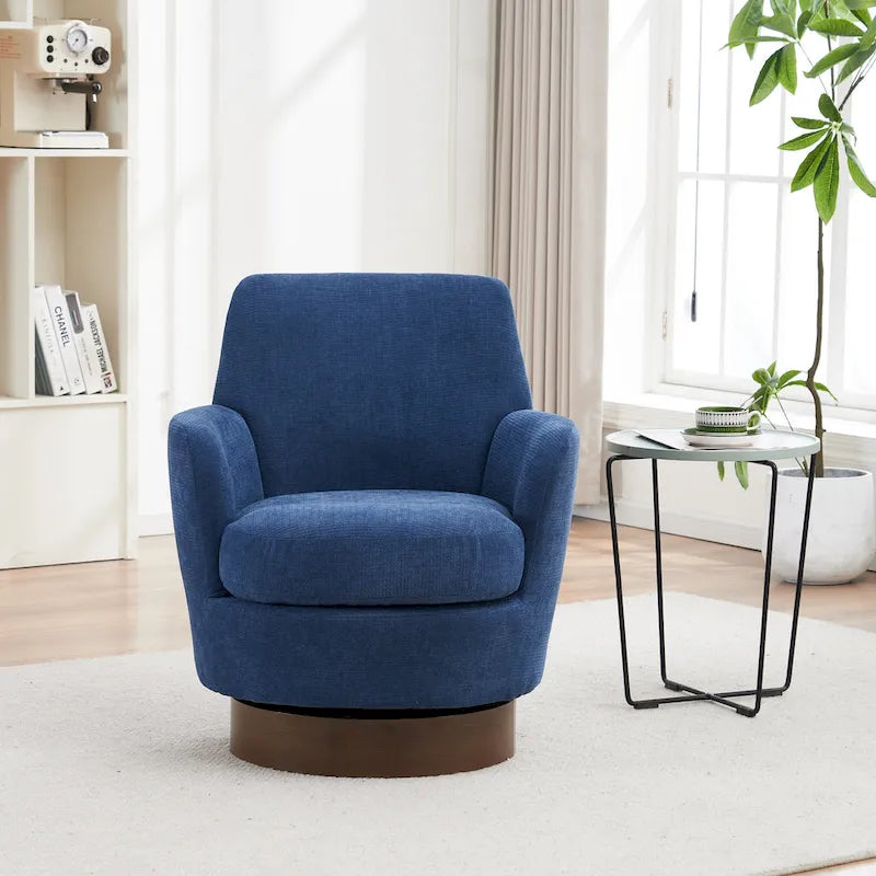 Fauteuil pivotant – Beige / Gris foncé / Marron / Bleu / Gris, une place