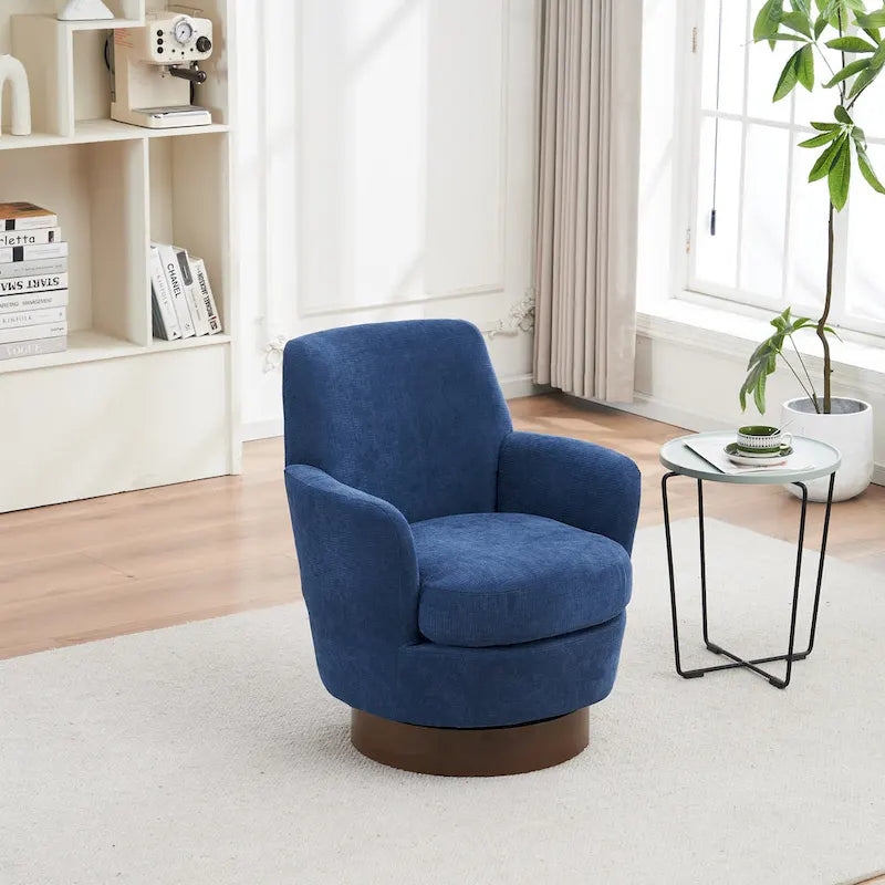Fauteuil pivotant – Beige / Gris foncé / Marron / Bleu / Gris, une place