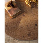 Table basse ronde avec pieds en croix Naturel et Or / Naturel et Noir
