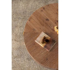 Table basse ronde avec pieds en croix Naturel et Or / Naturel et Noir
