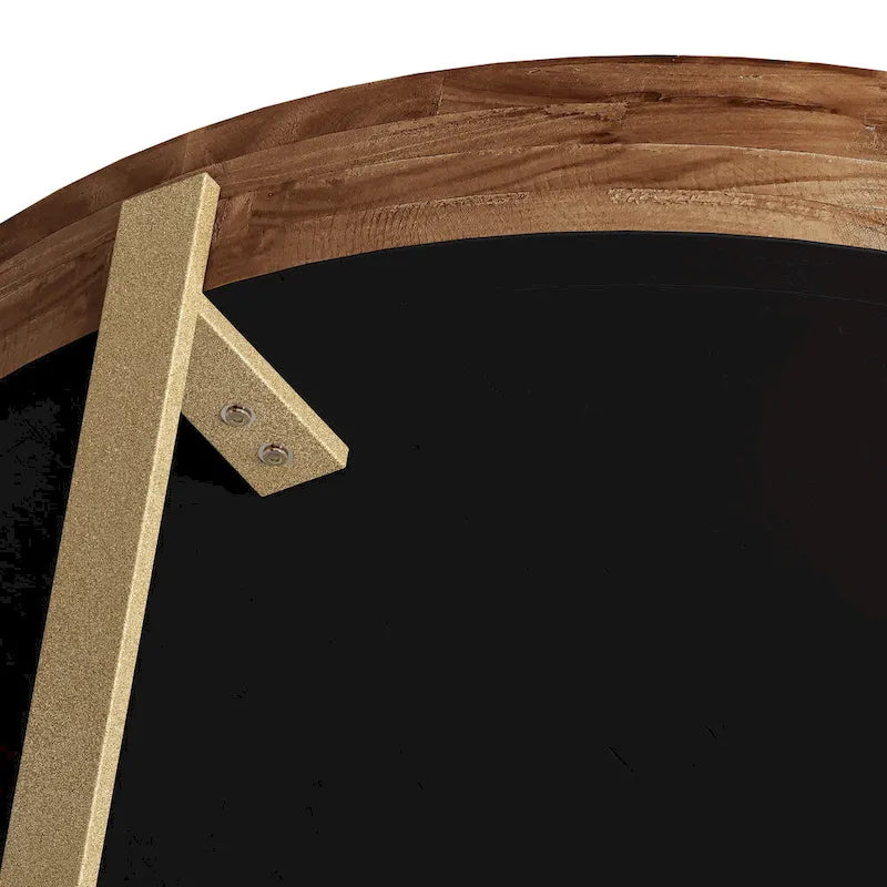 Table basse ronde avec pieds en croix Naturel et Or / Naturel et Noir