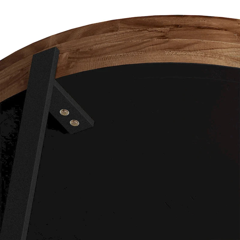 Table basse ronde avec pieds en croix Naturel et Or / Naturel et Noir